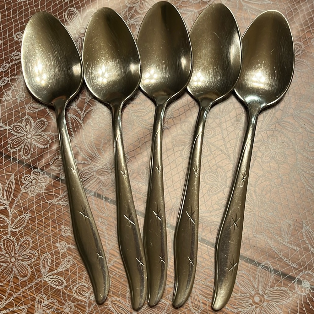 MAR-CREST 5 Citation Atomic Starburst MCM Vintage tablespoons Stainless USA